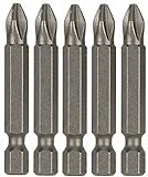 15002 No. 2 Phillips Head Power Bit - Extra-hard, 5 Pack
