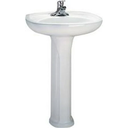 Colony 24-inch White Pedestal Bathroom Sink With 4-inch Faucet Holes
