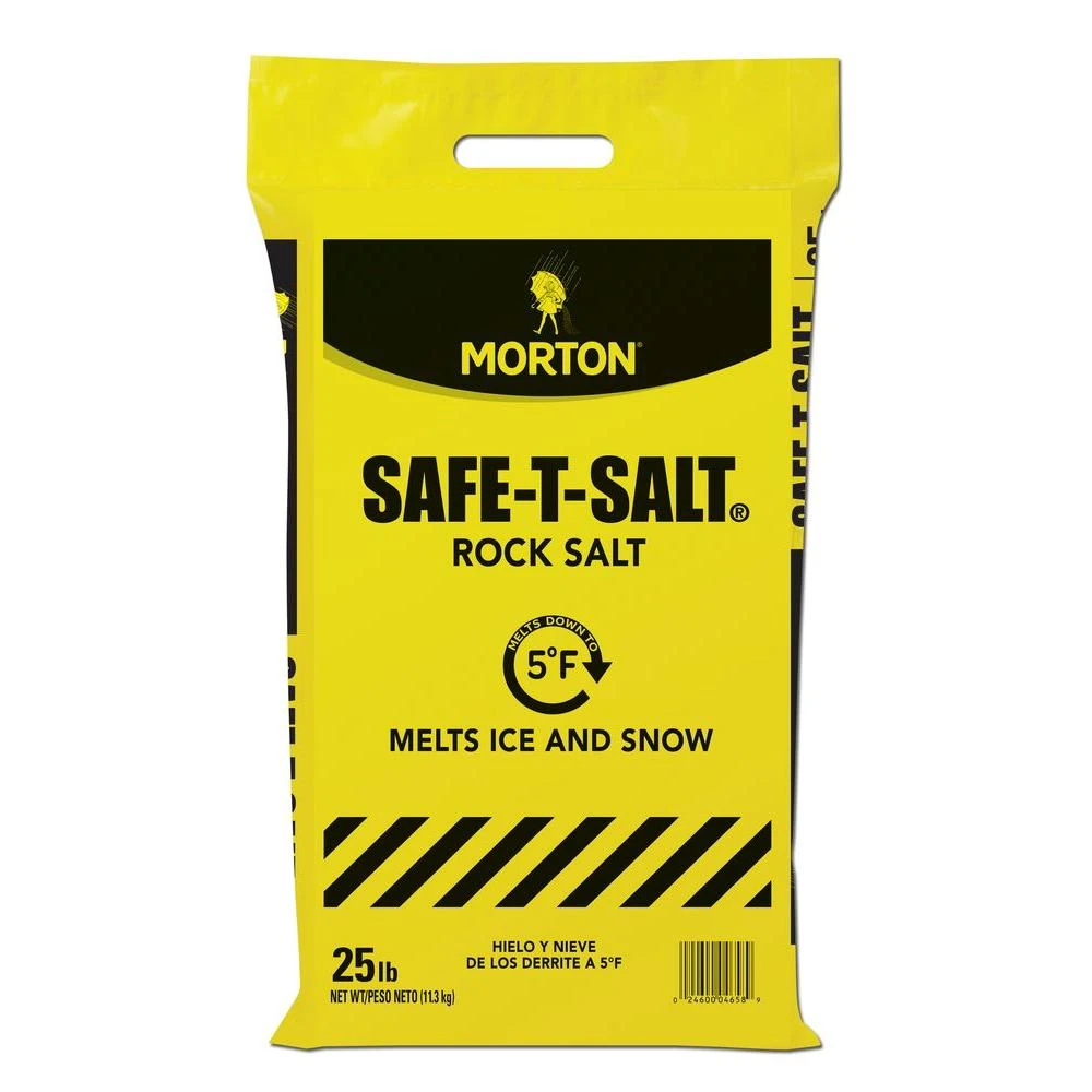 25 Lb. Morton Rock Salt Bag For Ice Melting And De-icing