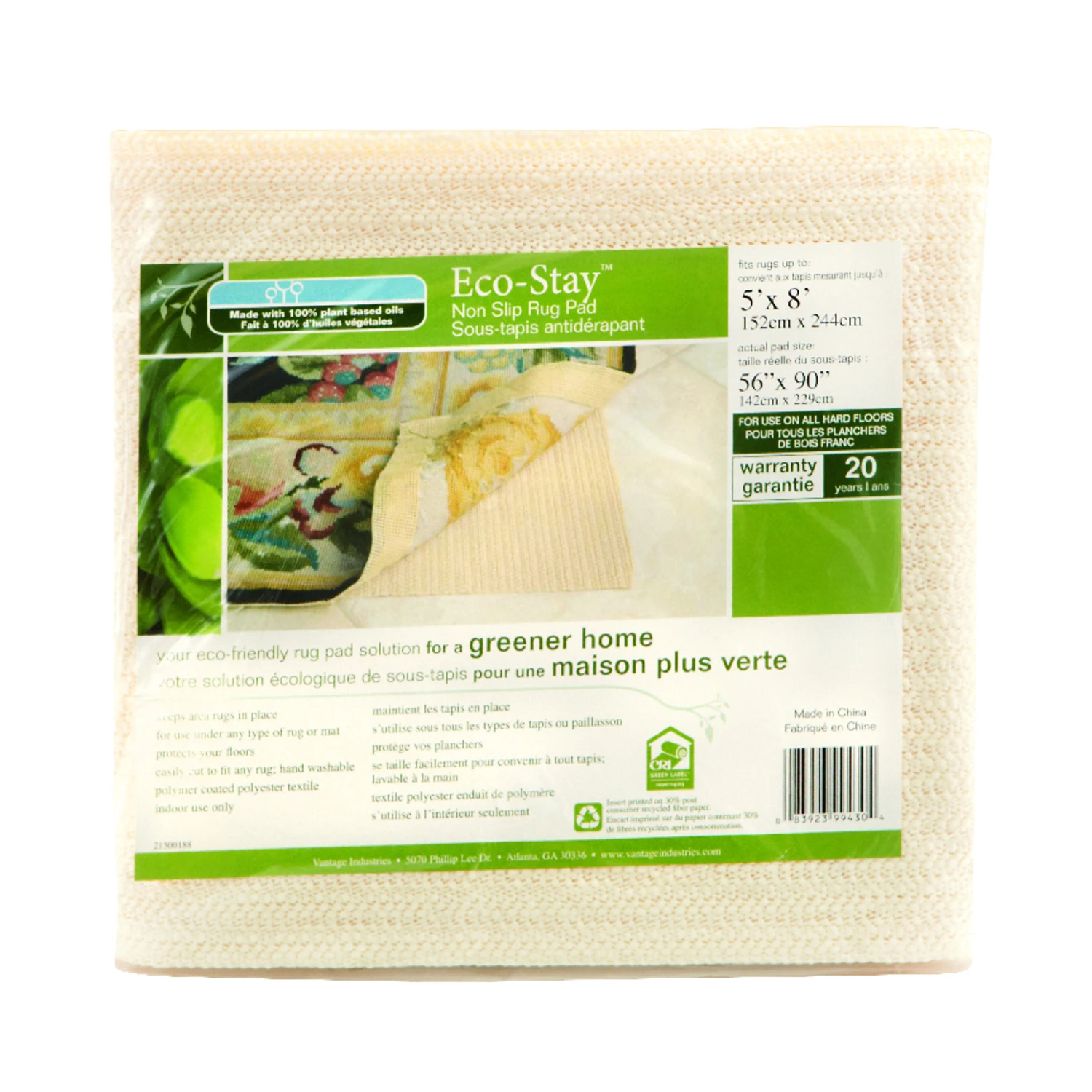 Eco Stay Anti-Slip Rug Pad, 5 x 8 Ft.