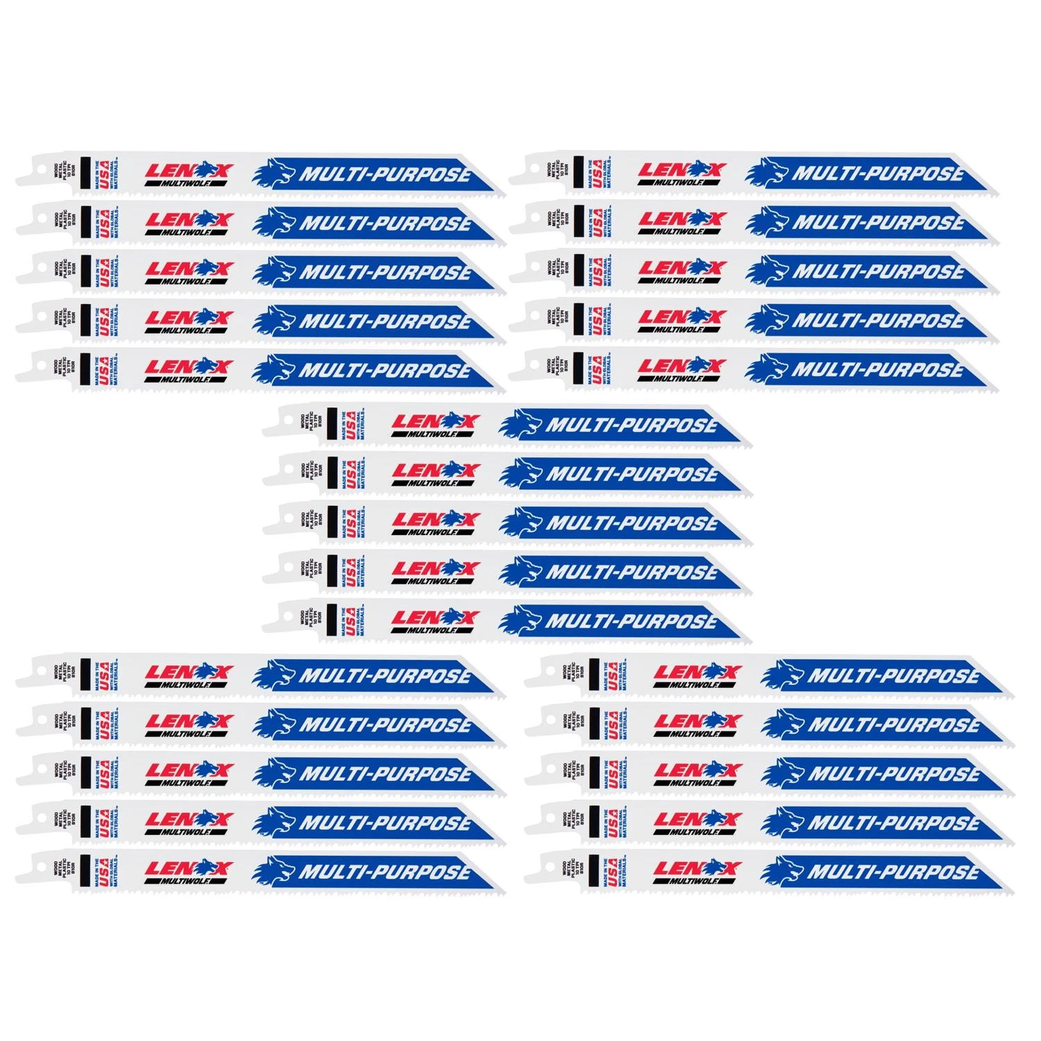 Multiwolf 8 In. Bi-metal Wave Edge Reciprocating Saw Blade 10 Tpi 25 Pk