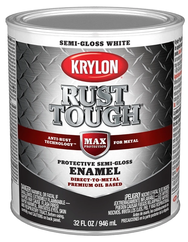 Rust Tough Oil-based Semi-gloss Rust Control Enamel, White, 1 Qt., Model K09708008