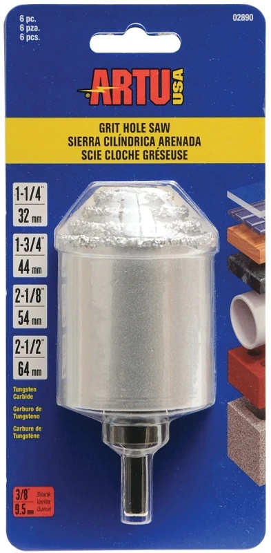 Hole Saw Set, Tungsten Carbide Grit, 6-Pc.