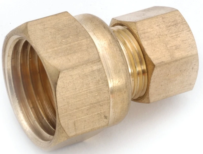Connector, Brass, Compression, Female, 1/2 x 1/2 In.