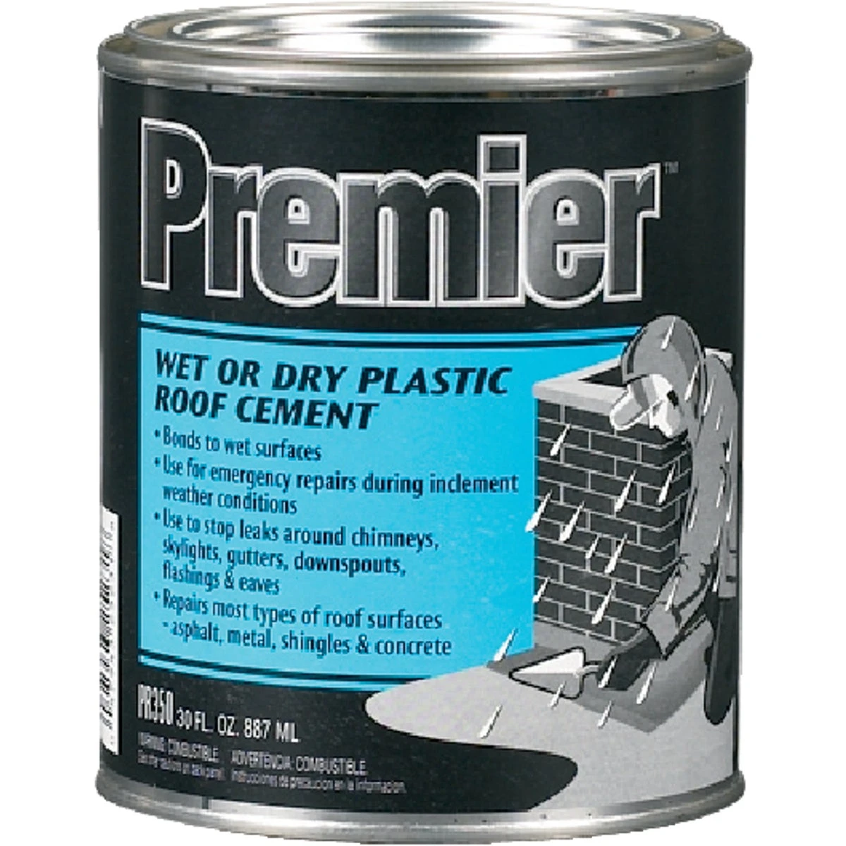 30 Ounce Fibered Plastic Roof Cement For Wet Or Dry Surfaces