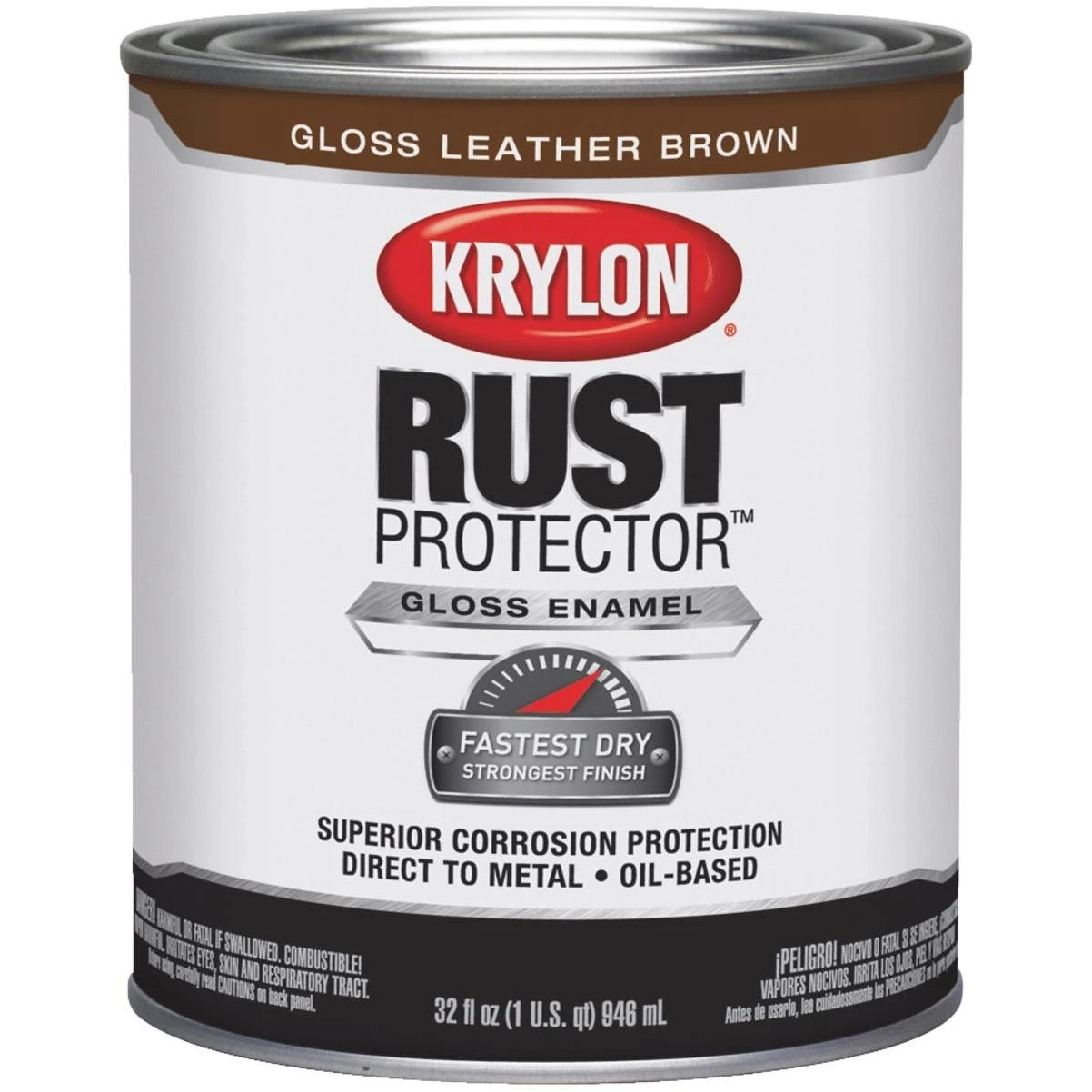 Rust Protector Brush On Enamel 69203 - Leather Brown, Quart Size