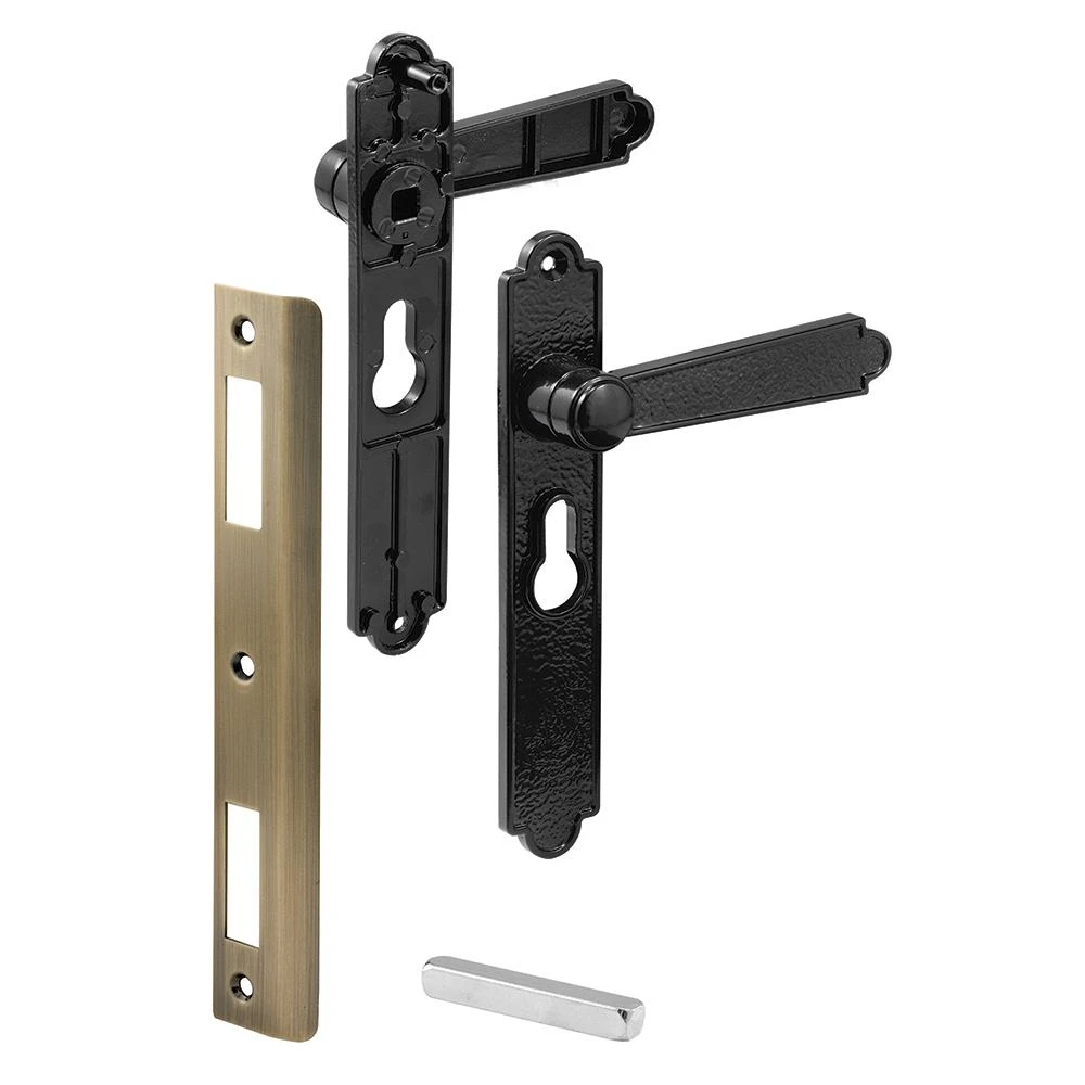 Prime-line K 5063 Security Door Lever Set, Black Dimpled Finish