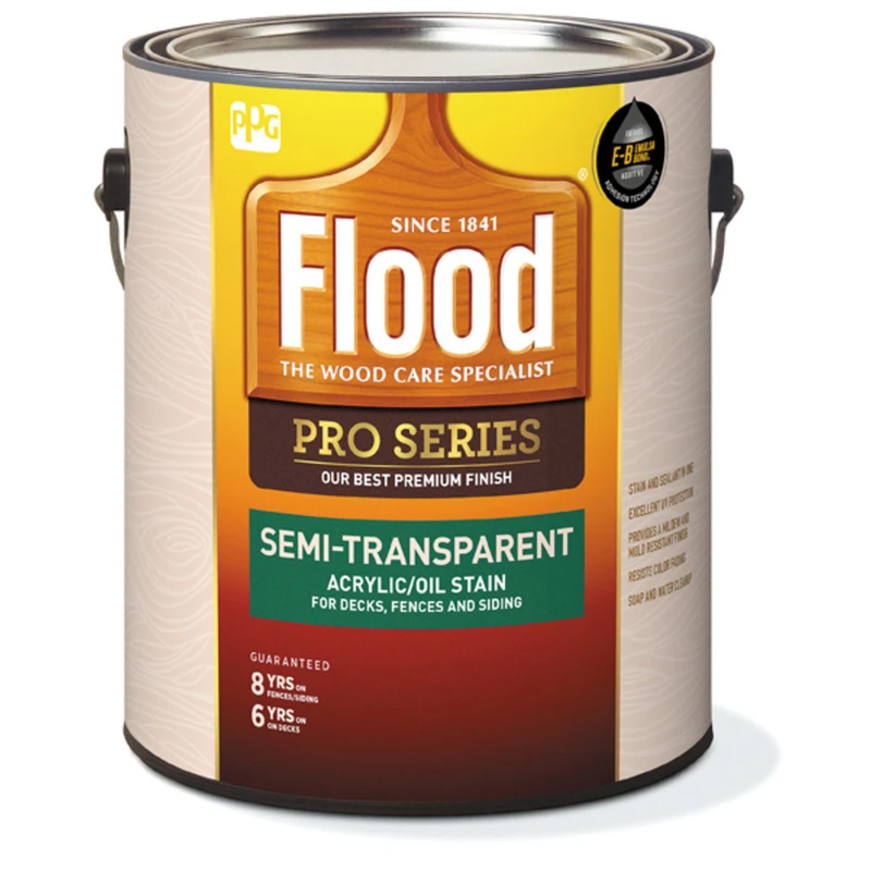 Flood Pro Series Semi-Transparent Satin Cedar Oil-Based Acrylic Wood Stain 1 gal.