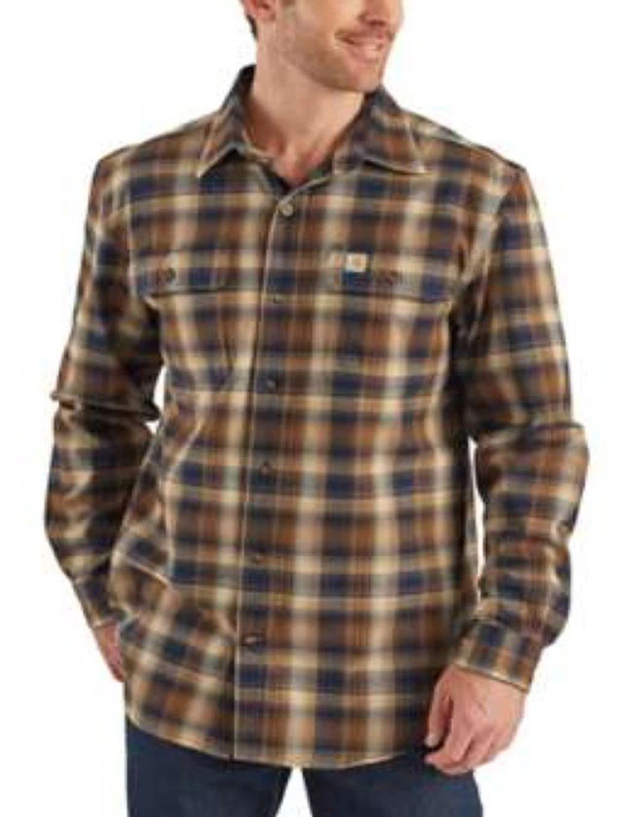 Men's Hubbard Flannel Long Sleeve Shirt - Xl Regular - Navy Plaid