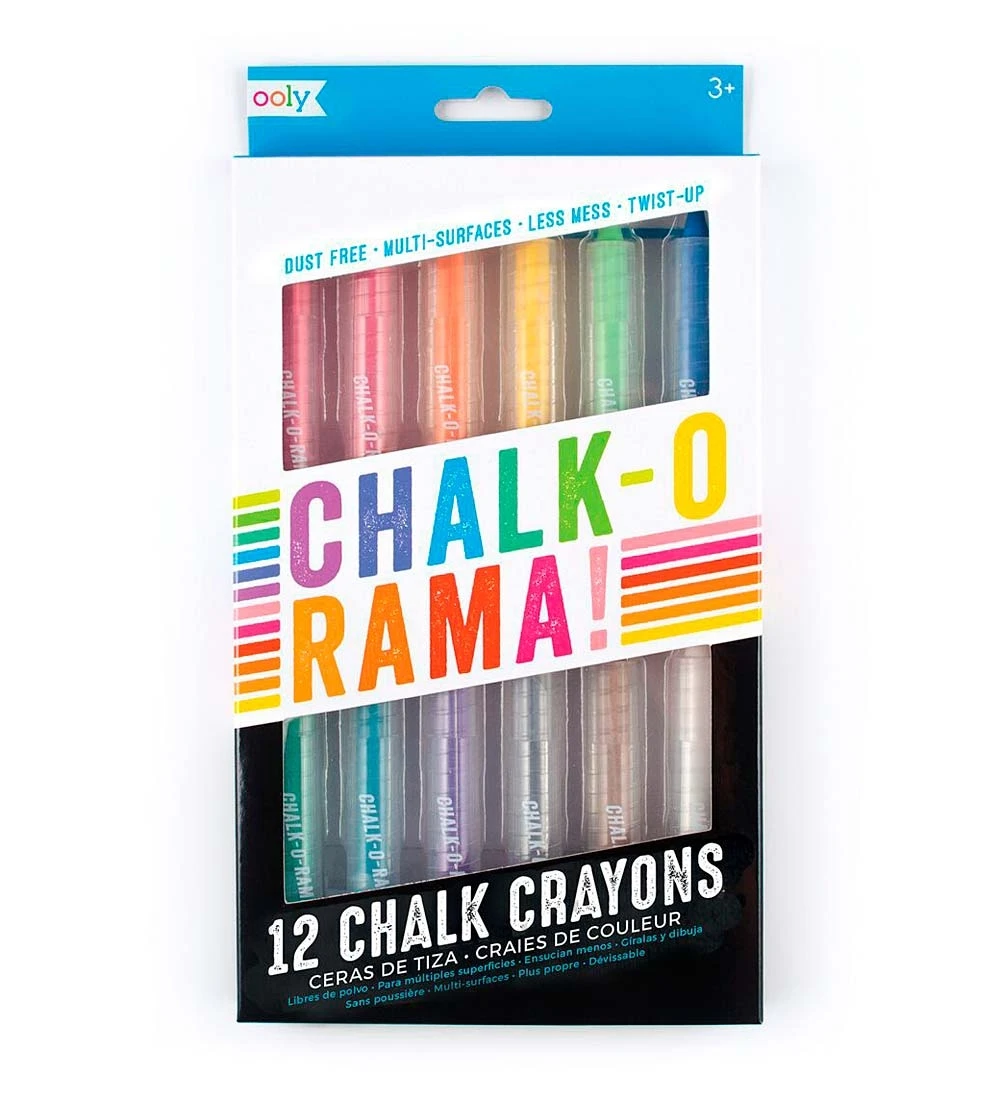 Chalk-o-rama Dustless Chalk Crayons - Set Of 12 By International Arrivals