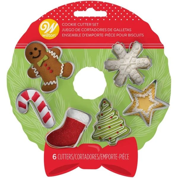 Mini Holiday Cookie Cutter Set, 6-piece Metal Cutters For Festive Baking