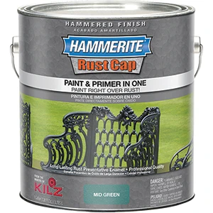 Rust Cap Hammered Mid Green Alkyd-based Metal Paint 1 Gallon