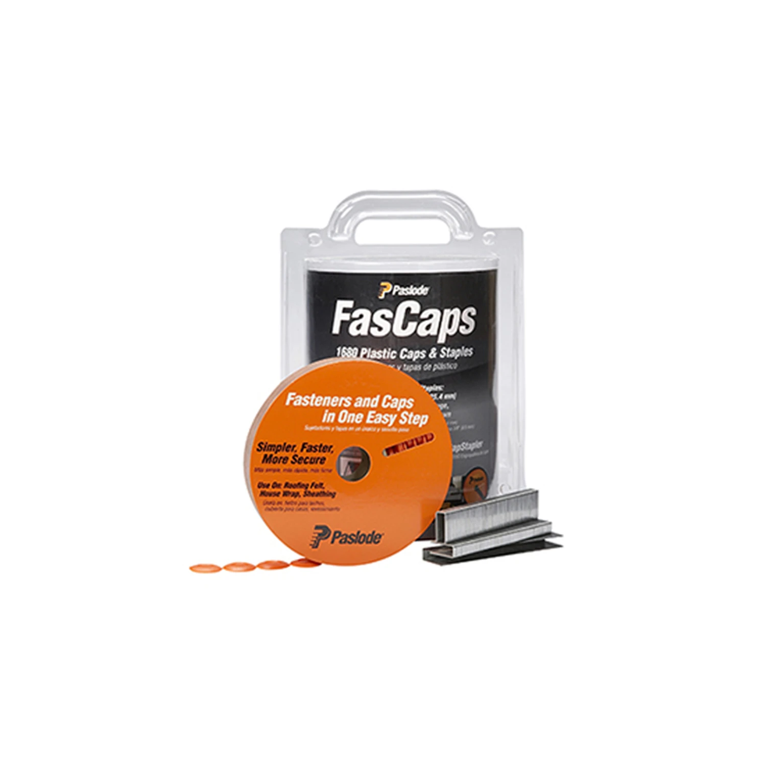 Fascaps 3/8 In. W X 1 In. L 18 Ga. Narrow Crown Caps And Staples 1440 Pk