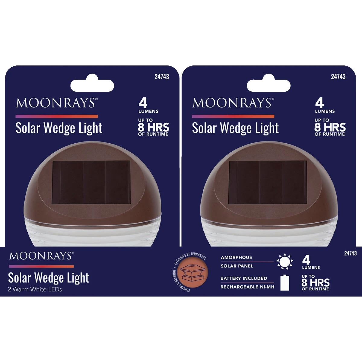 Moonrays 4.45 In. Dia. Bronze LED Solar Wedge Light