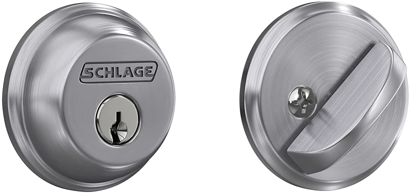 Single Cylinder Deadbolt Lock, Satin Chrome
