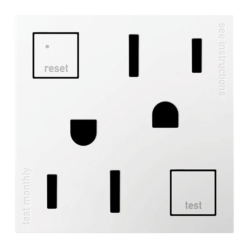 Legrand adorne Series AGFTR2152W4 GFCI Outlet, 125 VAC, 15 A, NEMA: NEMA 5-15R, White