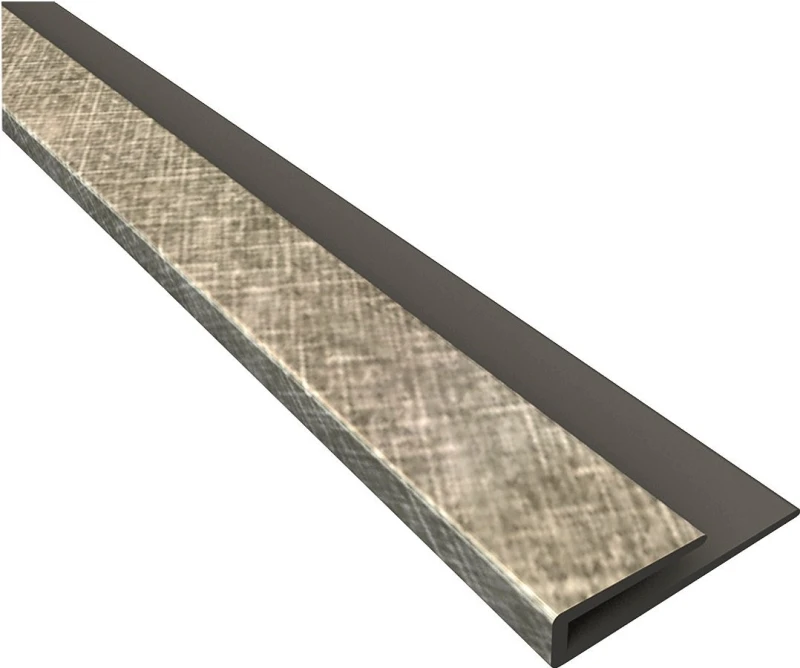 Fasade 18 In. Thermoplastic J-edge Backsplash Trim, Cross Hatch Silver, Model 923-21