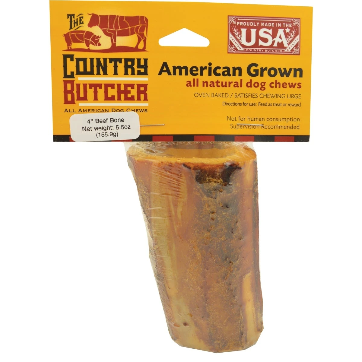 The Country Butcher 5.5 Oz. Beef Center Chew Bone