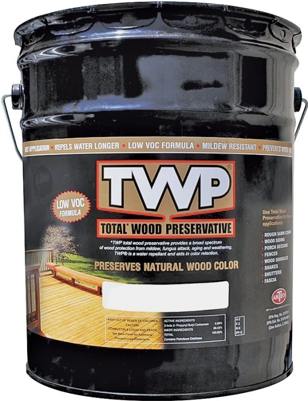 Exterior Wood Stain, Dark Oak, 5-Gallons