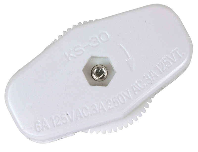 Feed Through On/Off Lamp Switch, White