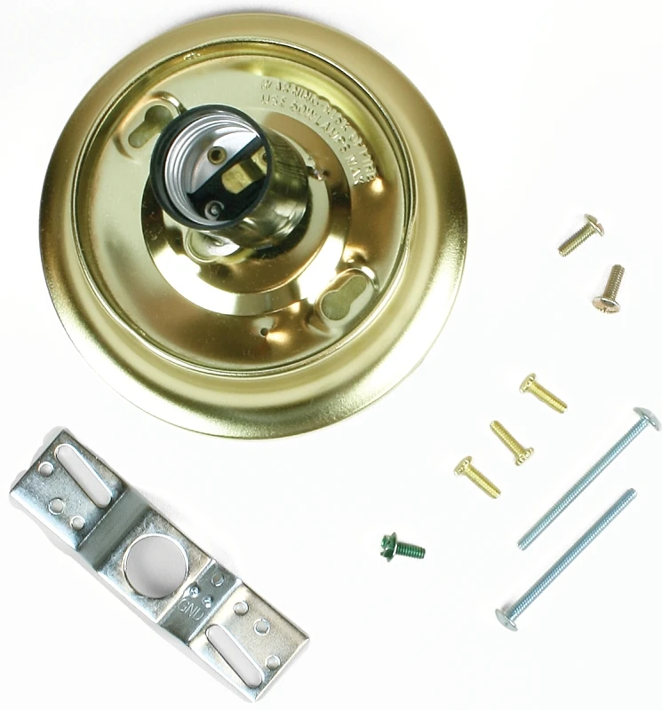 Jandorf 60221 Glass Shade Lamp Holder, 250 V, 60 W, Brass Housing Material