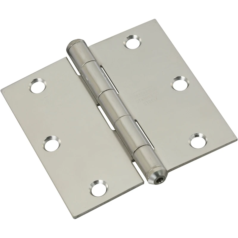 Door Hinge, Interior, Square-Edge, Stainless Steel, 3 In.