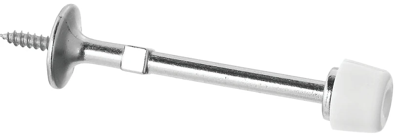 Door Stop, Rigid, Satin Nickel, 3 In.