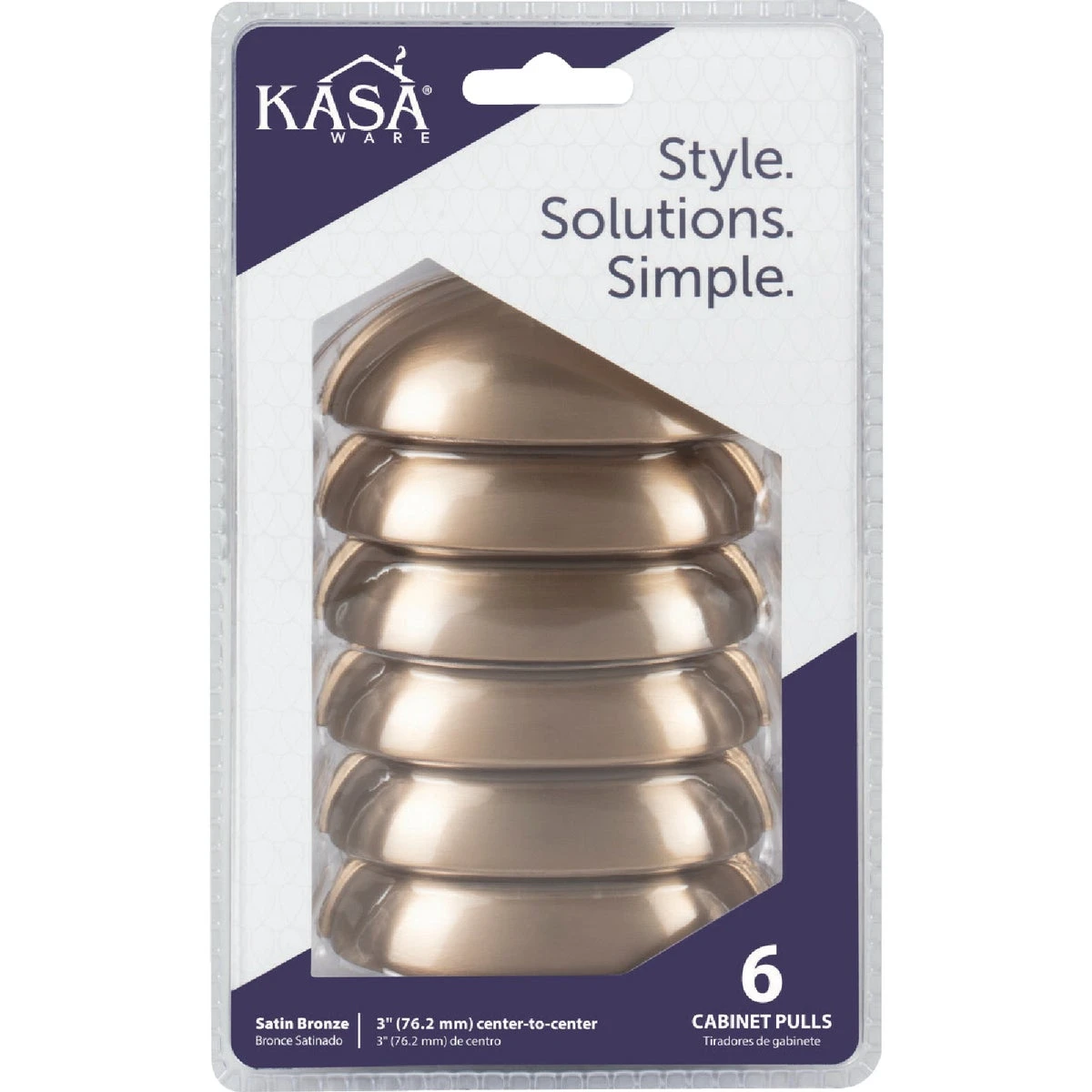 Hardware Resources K3833SN-6 Cup Cabinet Pull, 3-11/16 in L Handle, 1-1/16 in H Handle, 1-1/16 in Projection, Zinc, 6/PK