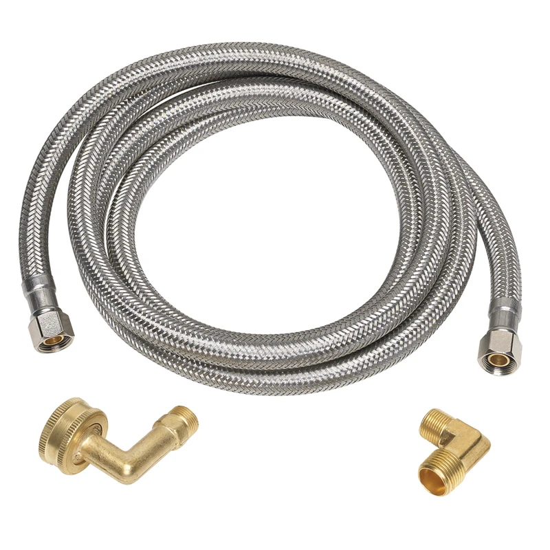 Stainless Steel Dishwasher Connector, 3/8 In. x 3/8 In. x 48 In.