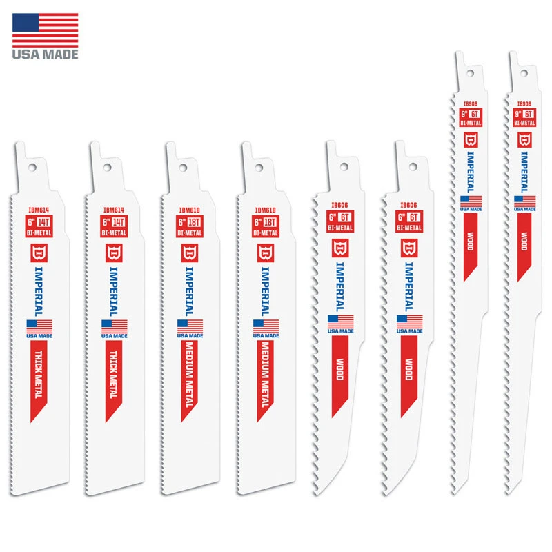 Imperial Blades 6 and 9 in. 31 Bi-Metal Reciprocating Saw Blade Set Assorted TPI 8 PK