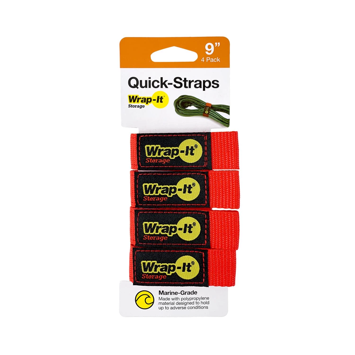 Cord Organizer/Storage Straps, Red. 9 In., 4-Pk.