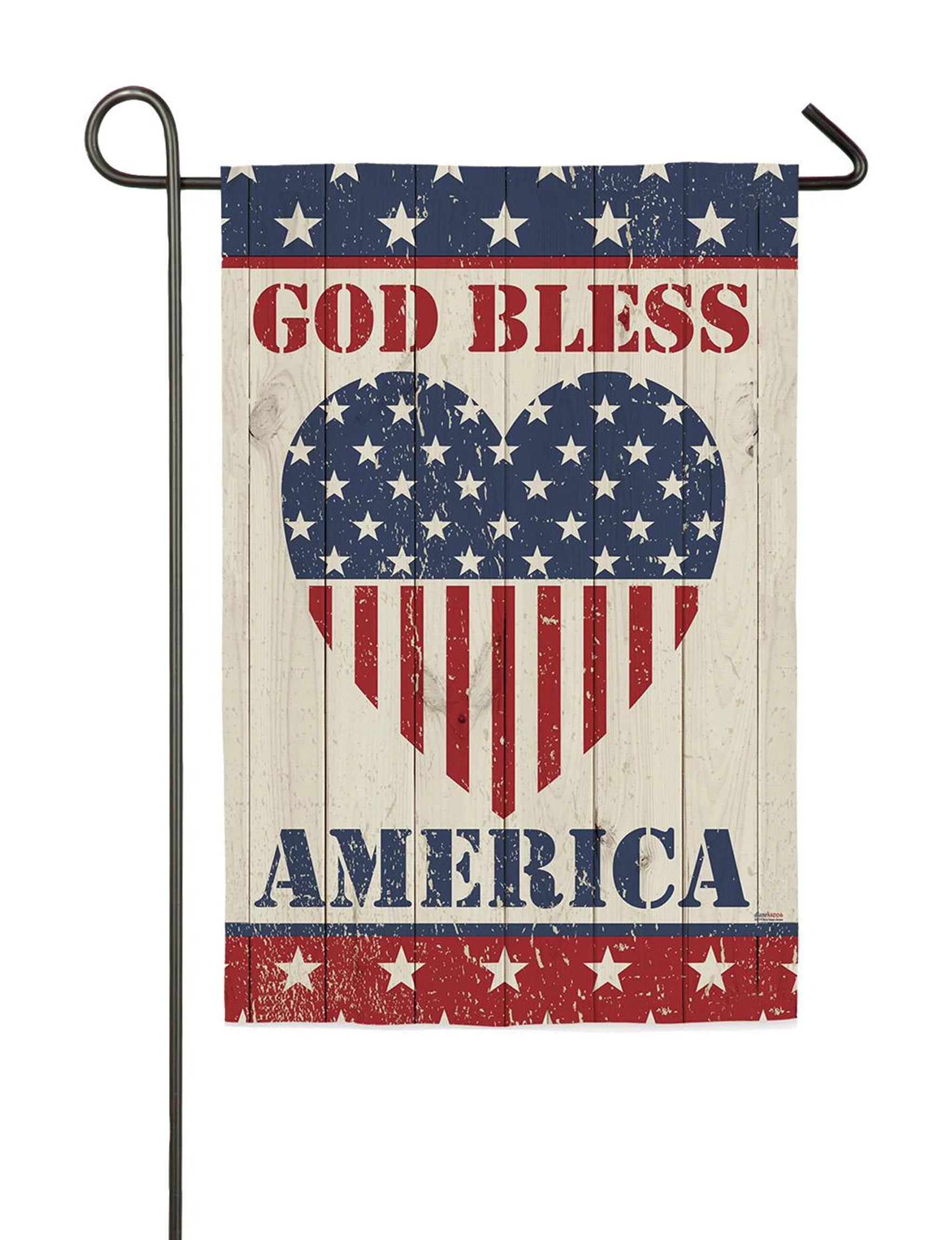 God Bless America Heart Garden Flag - 1'6 X 1'0.5 Ft. Suede Design