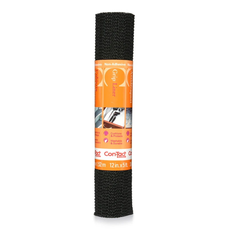 12 In. X 5 Ft. Black Beaded Grip Non-adhesive Shelf Liner