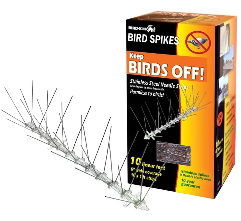 Stainless Steel 10 Ft. Bird Control Spikes Kit With Polycarbonate Base