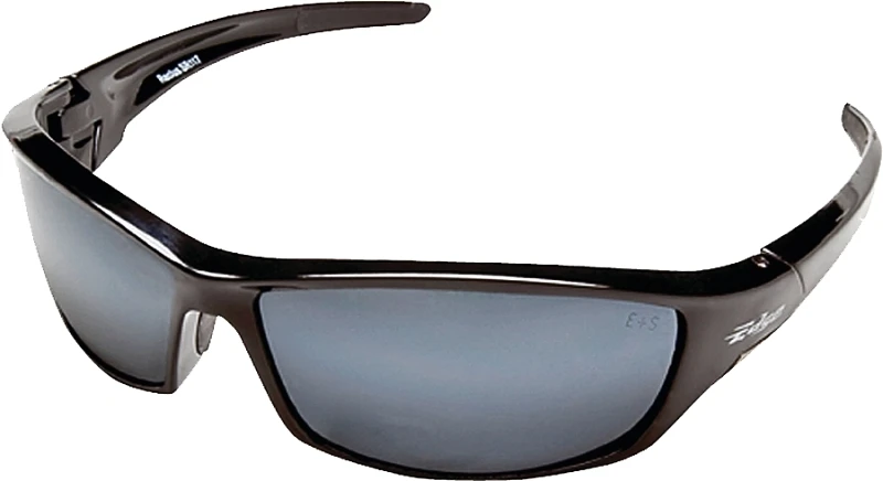 Edge SR117 Non-Polarized Safety Glasses, Black Frame, Unisex, Polycarbonate Lens, Full Frame, Nylon Frame, Silver Lens