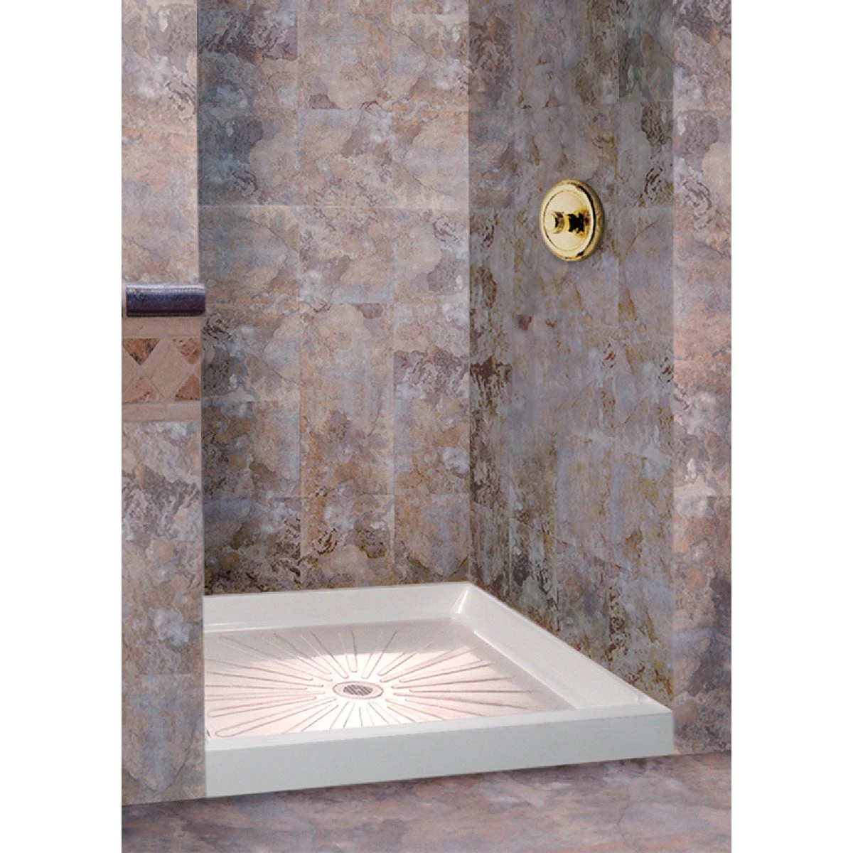 Durabase 32 In. W X 32 In. D Center Drain Shower Floor & Base - Model 3232m