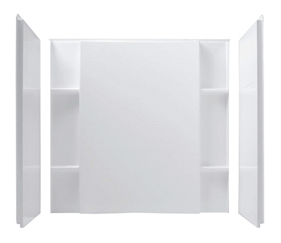 Accord 48 In. X 55.125 In. X 36 In. White Alcove Shower Wall Set - 3-piece