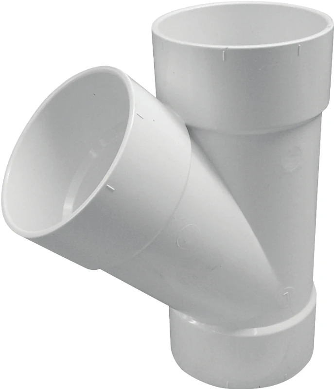 Schedule 40 PVC Pipe Fittings, Wye, 3 In., Hub x Hub x Hub