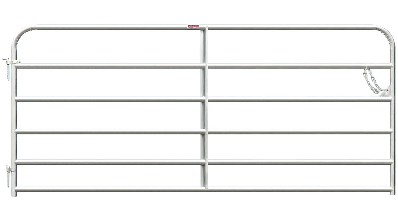 Farm Tube Gate, Galvanized, 6 Rails, 8 Ft.