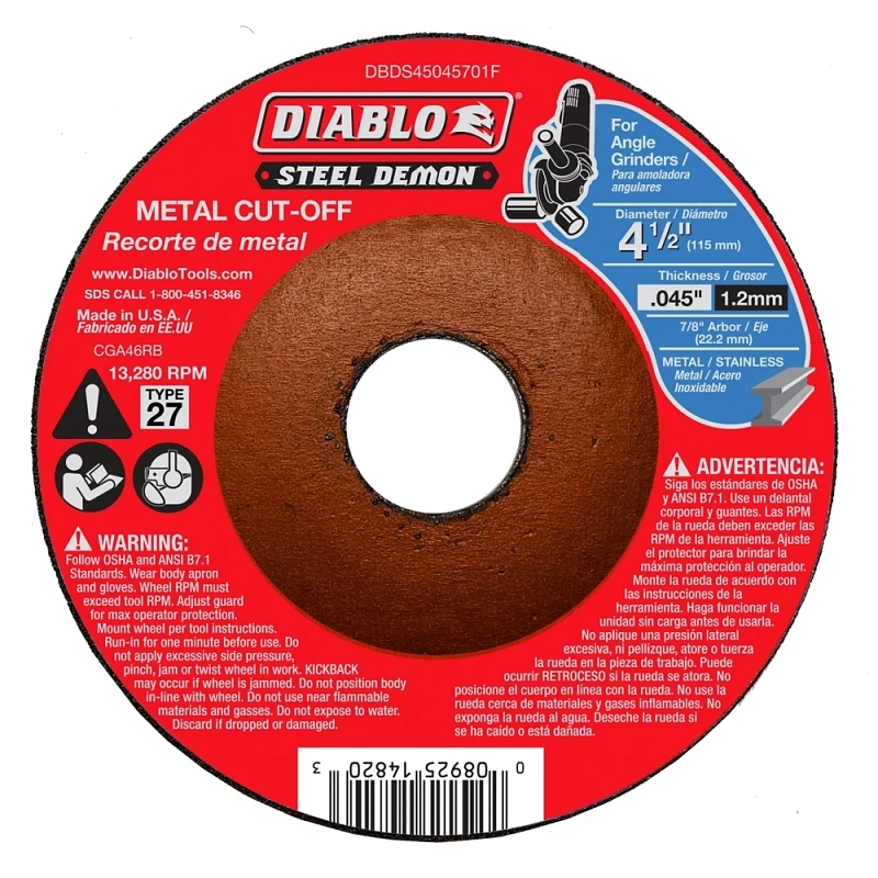 Steel Demon Type 27 Metal Cut Off Disc, 4-1/2-In.