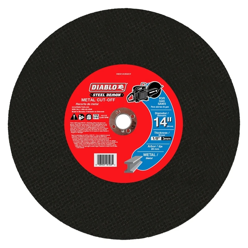 Steel Demon Metal High Speed Cut Off Disc, 20mm Arbor, 14-In.