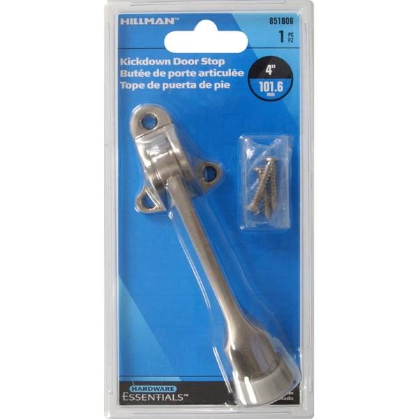 Satin Nickel 4-inch Kickdown Door Stop - Model 851806