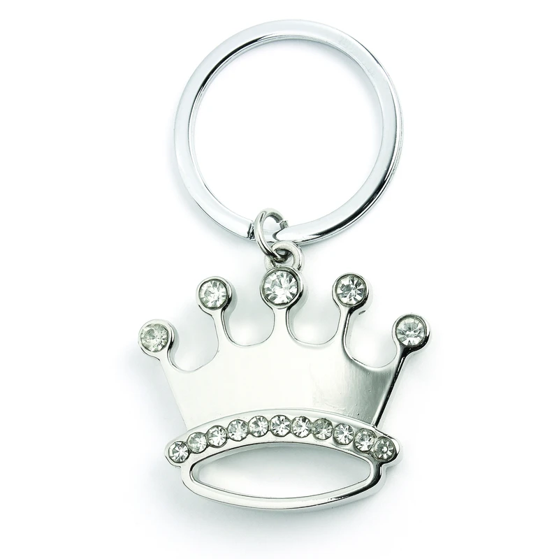 Hy-ko Crown Jewel Keychain With Split Ring, 1-1/8 In. Diameter, Metal Construction
