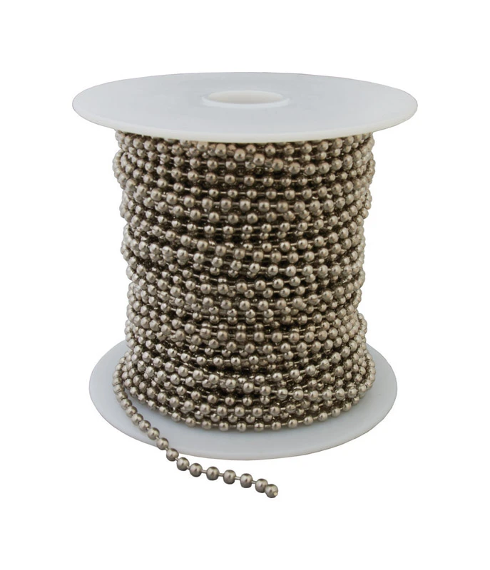 #6 Ball Chain, Nickel-Plated Aluminum, 100 Ft.