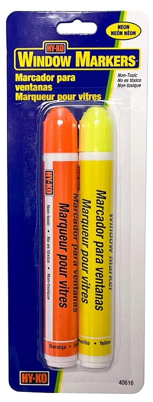 Window Markers, Neon Orange & Yellow, 2-Pk.