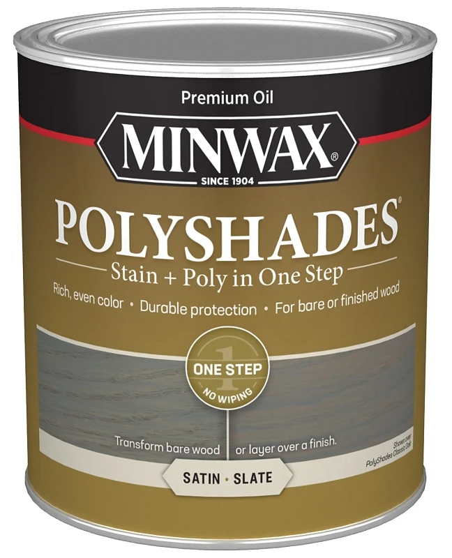 Polyshades Stain & Poly Finish, Satin Slate, Qt.