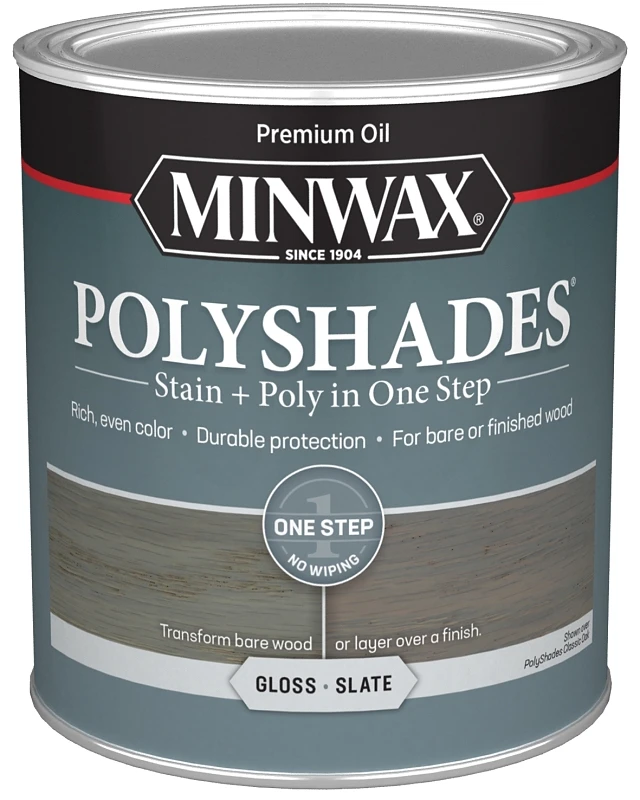 Polyshades Stain & Poly Finish, Gloss Slate, Qt.