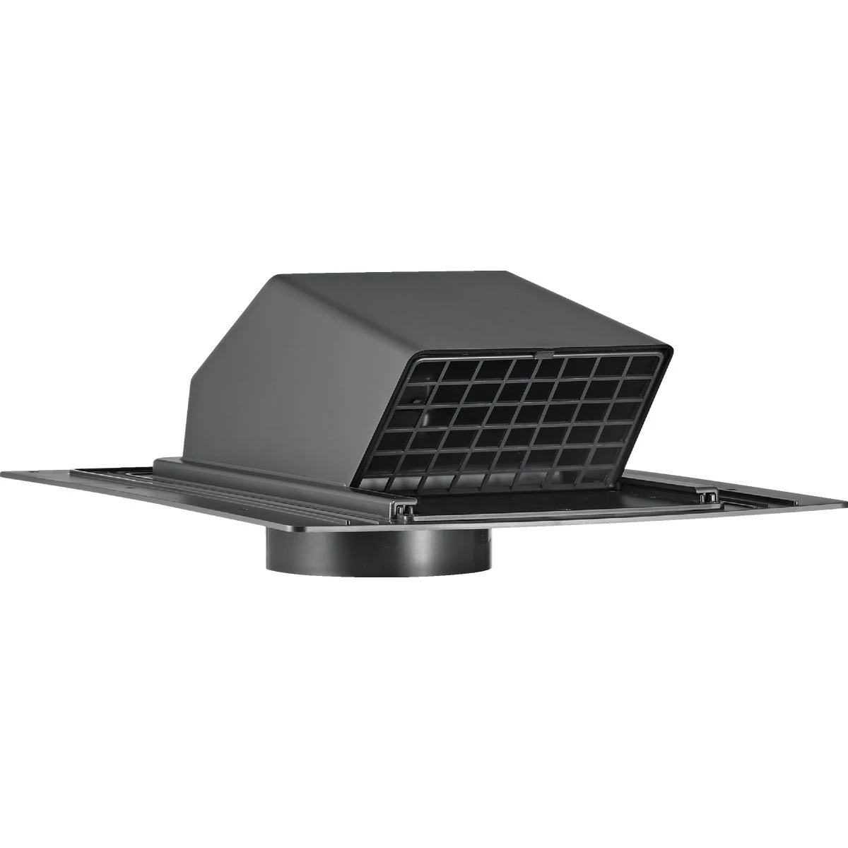 4 In. Exhaust Roof Vent, Removable Screen & Damper, Black Plastic