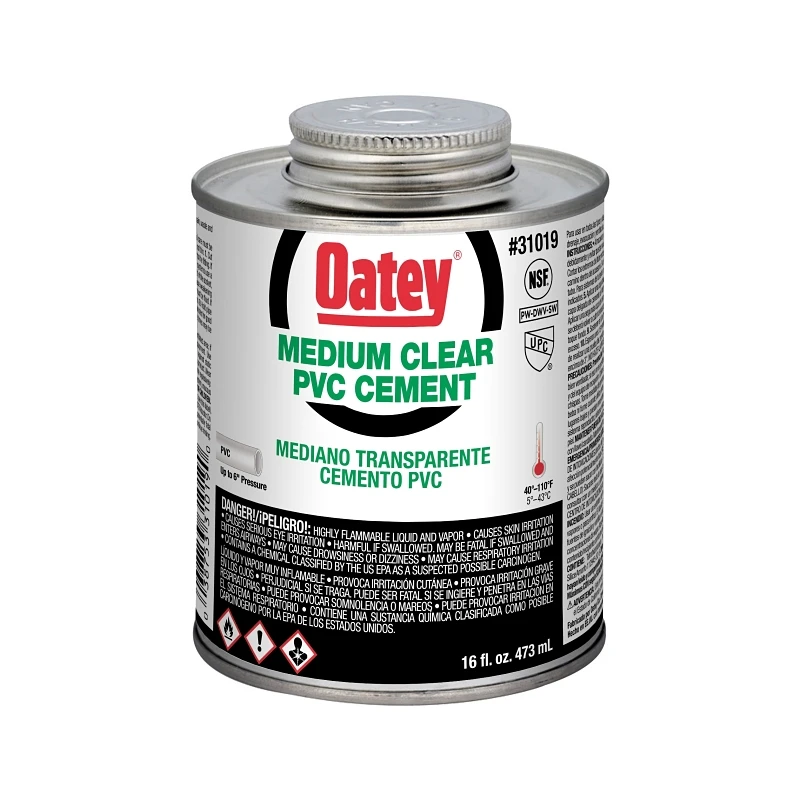 16 Ounce Medium Bodied Clear Pvc Cement For Pipe And Fittings