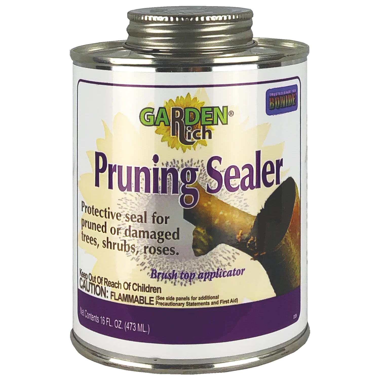 Garden Rich Pruning Sealer Protects Trees, Shrubs, Roses, 16 oz. Ready-to-Use with Brush Top Applicator